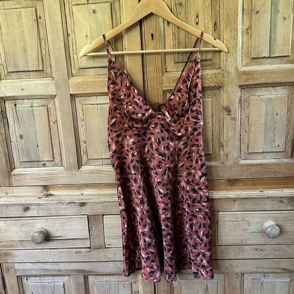Intimately Free People Medium Dress Leopard Print Tank Spaghetti Strap Animal - Picture 2 of 15